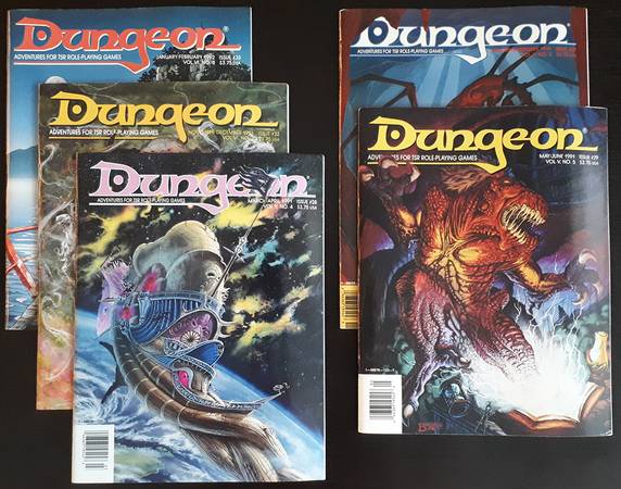 Photo Dungeon Magazine 27-29,32,33 Dungeons  Dragons DD $80