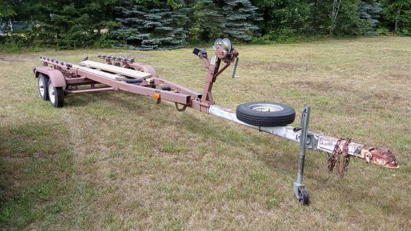 18 ft boat trailer and snowmobile trailer