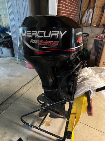 Photo 40 Horsepower Mercury Four Stroke with Power tilt and trim. $4,500