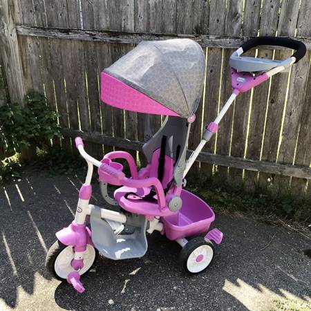 Photo Little Tikes Perfect Fit 4-in-1 Trike Convertible Push Tricycle - Pink $50