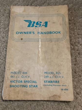 Photo 1969 BSA Owners Handbook 46 pages. $15