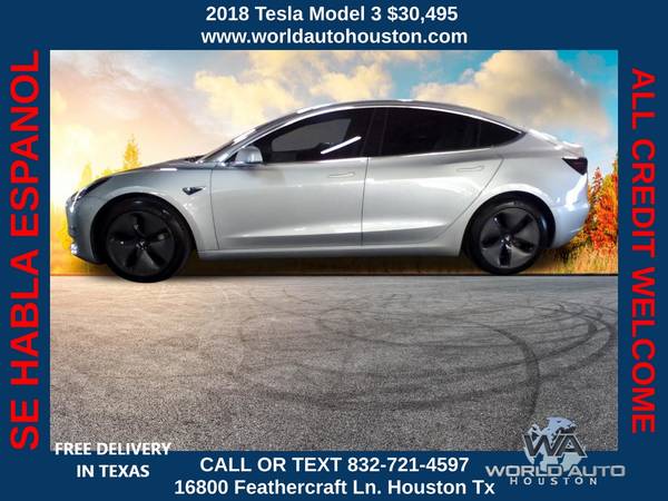 Photo 2018 Tesla Model 3 Long Range $800 DOWN $199WEEKLY $1