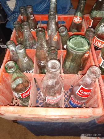 Photo Coca-cola and Dr Pepper bottles old vintage $200