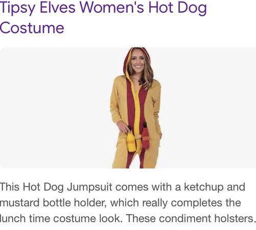 Photo NEW -Tipsy elves, hot dog jumpsuit. Size small I have SEE DESCRIPTION $30