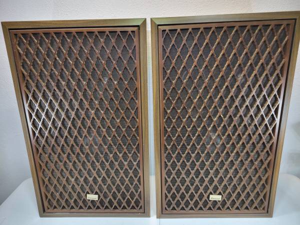 Photo Vintage 1970s Rare Sansui SP-X6000 3 Way Speaker System Wood Grills J $240