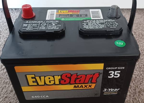 Car battery EverStart Maxx, 35N, 12 Volt 640 CCA NewNew $100 | Auto ...