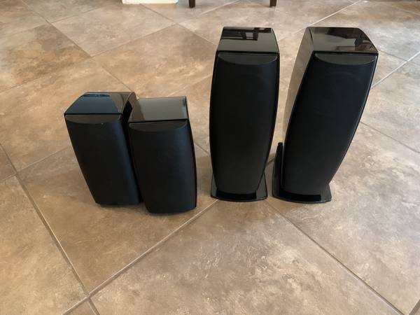 NHT large, small, center  subwoofer speakers wstands $650