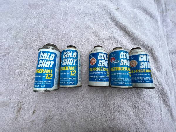 Photo 5 Cans Cold Shot R12 Freon 14oz cans New old stock $40