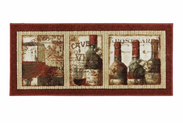 French Cellar Wine Bottle Area Rug 20 x 45 Mohawk New Wave New $30