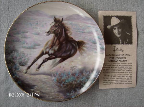 Photo Gregory Perillo North American Wildlife MUSTANG Collectors Plate $15