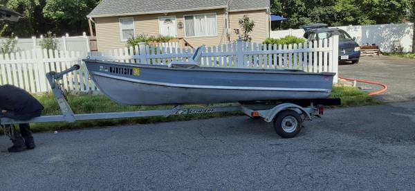 Photo 12 ft bass boat with trailer, etc. $1,100