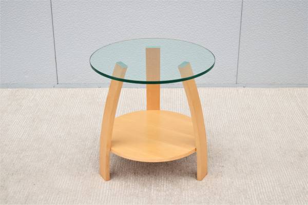 Photo Art Deco Style Mark Muller for Nienker Max Round Maple Side Table $700