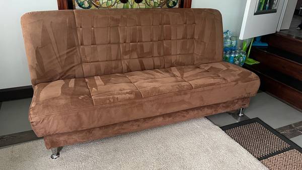 Photo Brown Sleeper Sofa fold out couch with storage $150