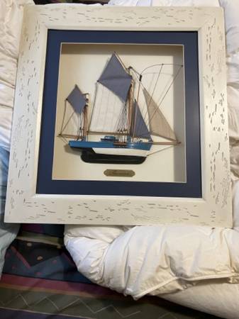 Constructed Boat in Picture Frame $25