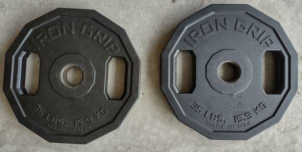 Photo Iron Grip 35lb Weight Plates $90