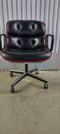 Photo Knoll Charles Pollock Custom Leather Executive Office Chair-Like New Condition3 $1,100