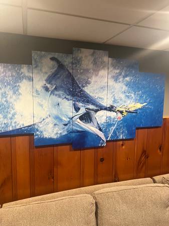Marlin canvas art. FISHING $20