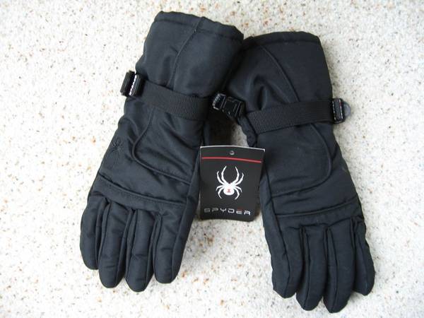 Photo Mens Black Ski Gloves by Spyder Size Small  Medium NEW $10