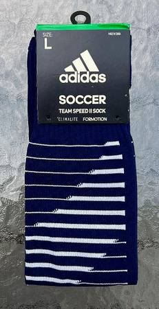 Photo NEW Adidas Navy Blue Team Speed II Soccer Socks Size Large $12