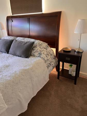 Photo Queen Bed Frame, Nightstands, Free Ls $680
