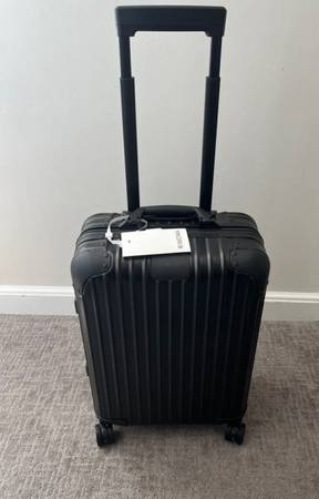 Photo Rimowa Original Small Cabin Carry-On (Black Aluminum). New with Tags. Perfect $800