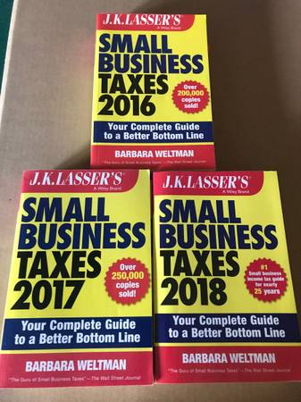 Photo Small Business Taxes J.K.Lassers 4 books 2019,2018,2017,2016 $4