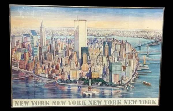 Vintage Letizia Pitigliani Manhattan New York City Framed Print $75