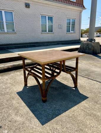 Photo Vintage Rattan Formica Top Table $75