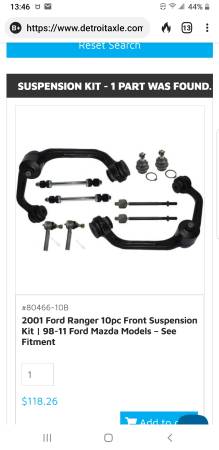 Photo 98-2011 Ford Ranger 10 piece front suspension kit $59