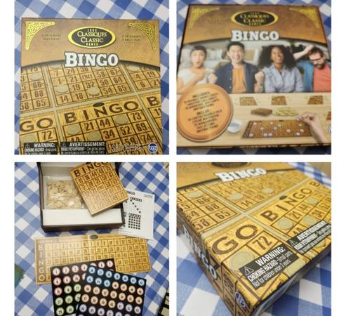 Photo Classic Games Wood Bingo Set 2-18 Players New $9