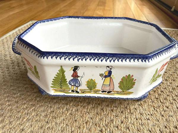 Couple Quimper JD001 Kenalue Handpainted Made in France C.J. Pottery F $30