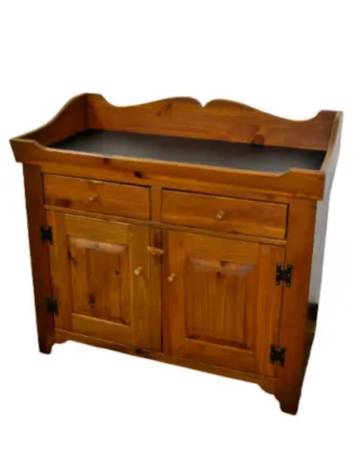 Photo Ethan Allen Country Craftsman Dry Sink 19-6325 219 Med Brown finish $450