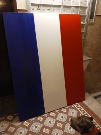 Photo French Flag Oil on Canvas Painting 4 X 5 $300