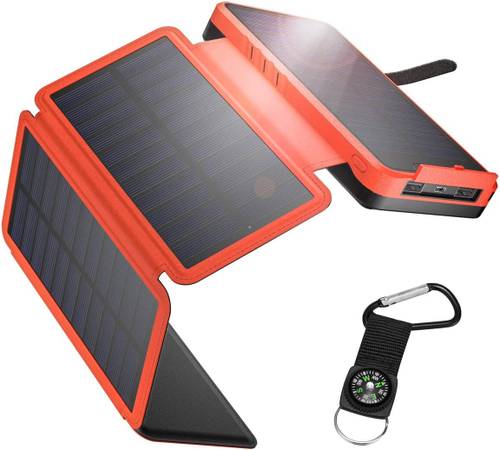 Photo IEsafy Solar Charger 26800mAh Solar Power Bank 4 Foldable Panels $29
