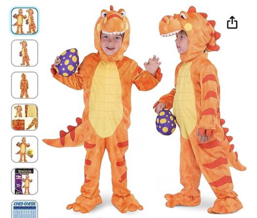 Photo Kids Dinosaur T-Rex Costume Size Medium (8-10 yrs) $20