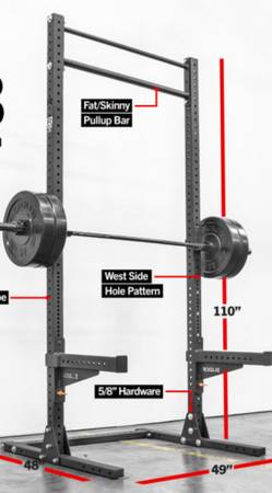 Photo Rogue SPX 108 TALL Squat Rack With Attachments $550