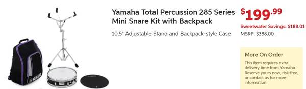 Photo SALETRADE Yamaha Snare Drum Kit (standcarry bagetc.) $99