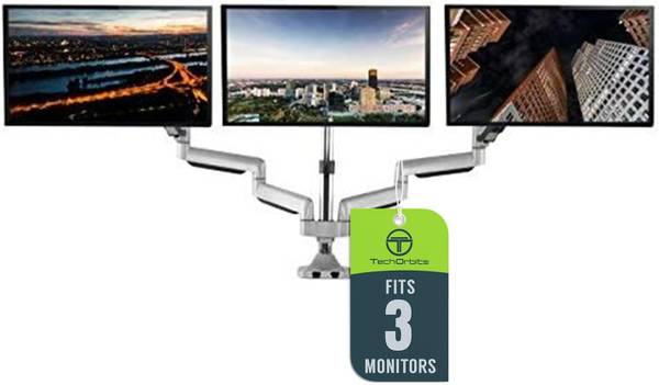 Photo TechOrbits Universal Triple Desk Monitor Mount for 13 to 30 Screens $99