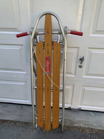 Photo Vintage Duralite Racer aluminum and wood sled $120