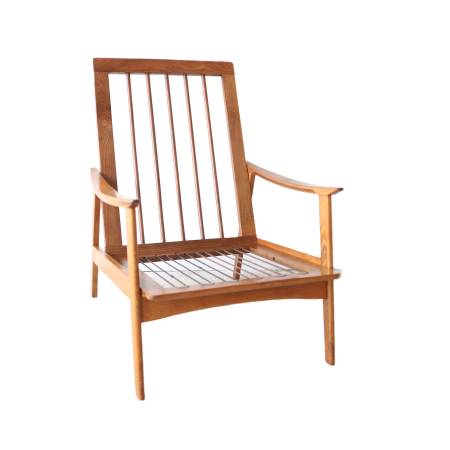 Photo Vintage Mid Century Modern High Back Lounge Chair Frame - 26 $500
