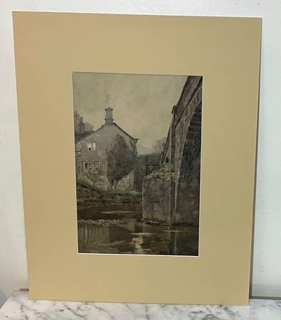 Photo WATERCOLOR BY BRITISH ARTIST FRANK E. HORNE - SIGNED AND TITLED $150