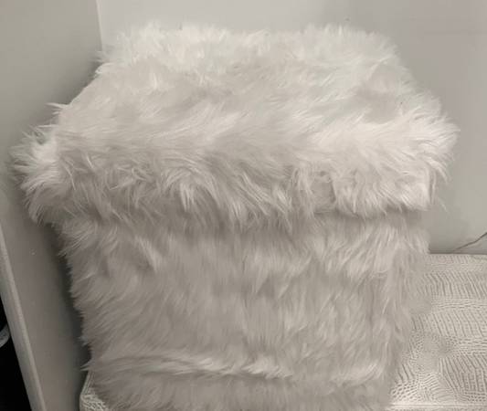 White Fur Storage Box 15 x 15 $25