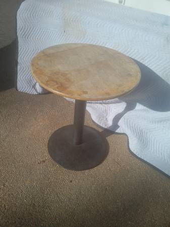 Photo caf style round table(heavy cast iron base is what you are buying) $125