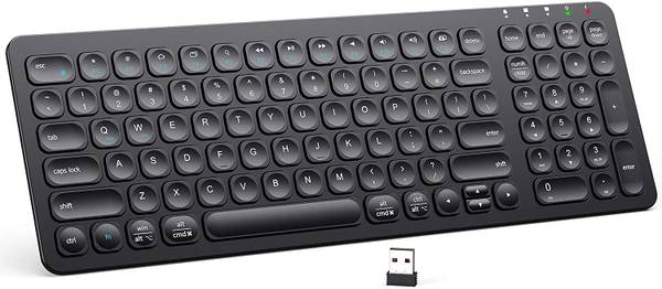 Photo iClever GKA2-01B Rechargeable Full Size Slim Silent Computer Keyboard $36