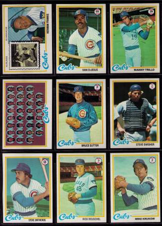Photo (9) CT DIFF 1978 Topps Chicago Cubs Bruce Sutter Team Card VENDING BOX $10