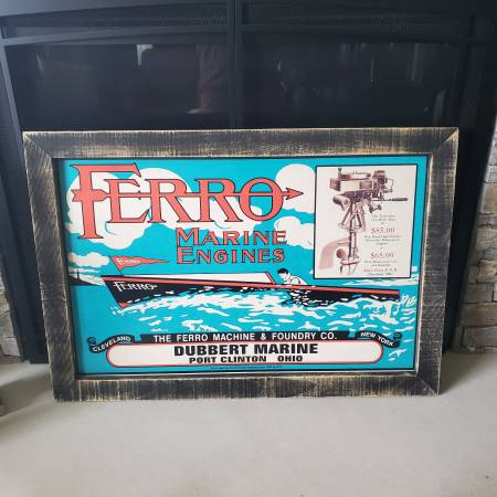 Photo Ferro Marine Engines Framed boat sign $500