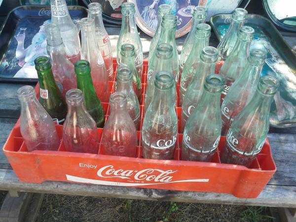 Photo case of old soda pop bottles $50