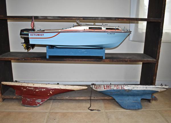 old POND BOATS pair (2) LARGE and very cool Clear Lake Motel $350