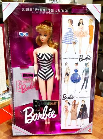 Photo 35th Anniversary Barbie 1959 Special Edition Reproduction - 1993 Vinta $425