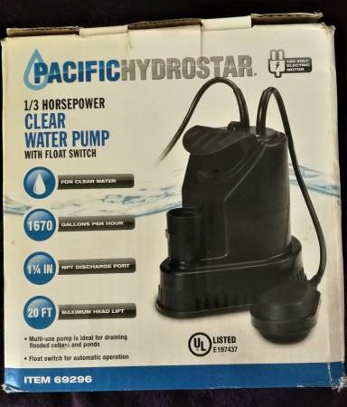 NEW PACIFIC HYDROSTAR CLEAR WATER PUMP $85